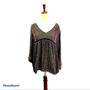 New! Bohemian Festival Peasant Hippie Goth Top‎ Plus XXL